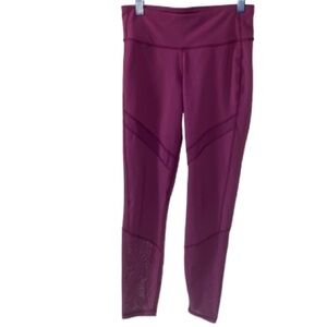 Old Navy leggings active size‎ small go dry mesh maroon plum
